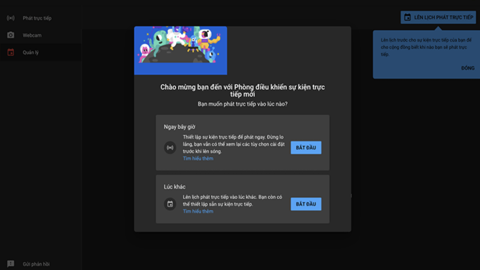 dịch vụ livestream youtube 2