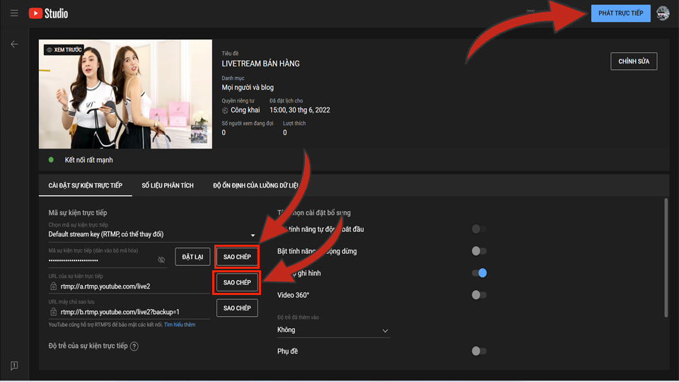 dịch vụ livestream youtube 3