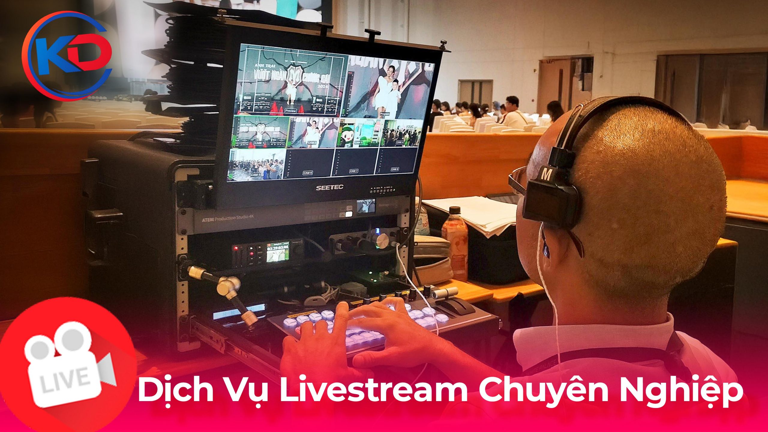 Điều khiển switcher livestream với màn hình multi view