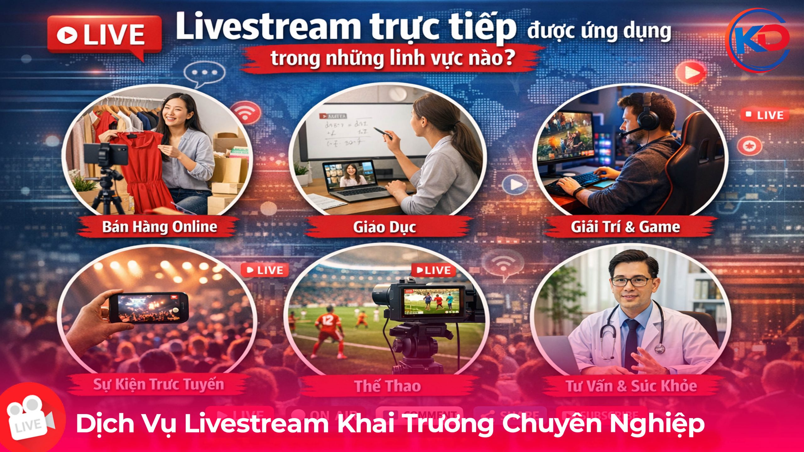Livestream Trực Tiếp Ứng Dụng Trong Nhiều Lĩnh Vực